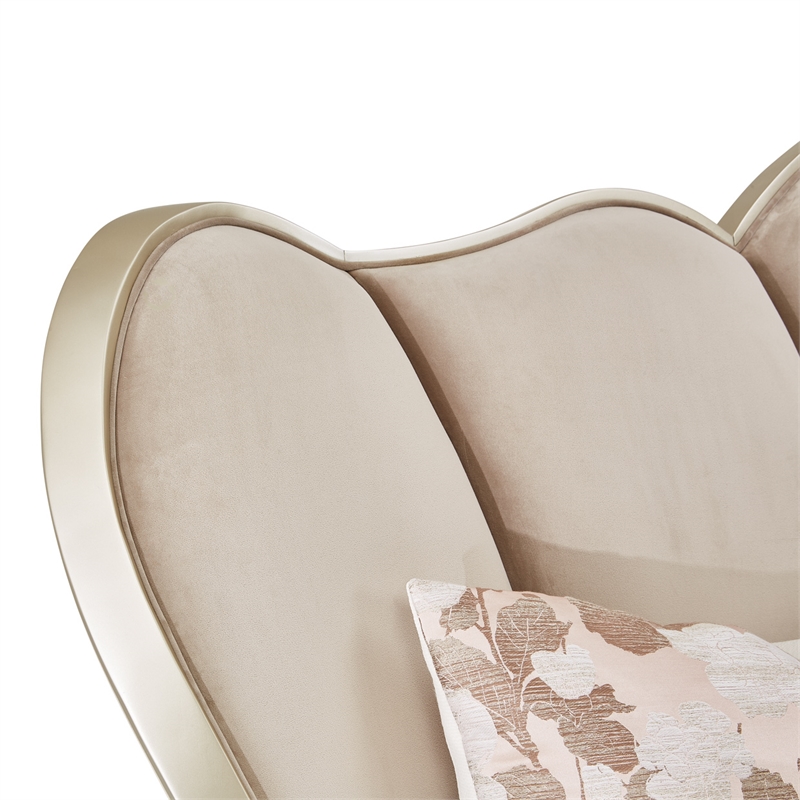 Pemberly Row Cal. King Channel Tufted Velvet Bed in Hazelnut Brown