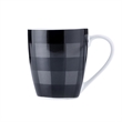 Pemberly Row Porcelain Dinner Set 16 Piece Buffalo Plaid Grey/Black