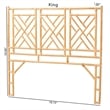 Pemberly Row Bohemian Natural Rattan King Size Standalone Headboard