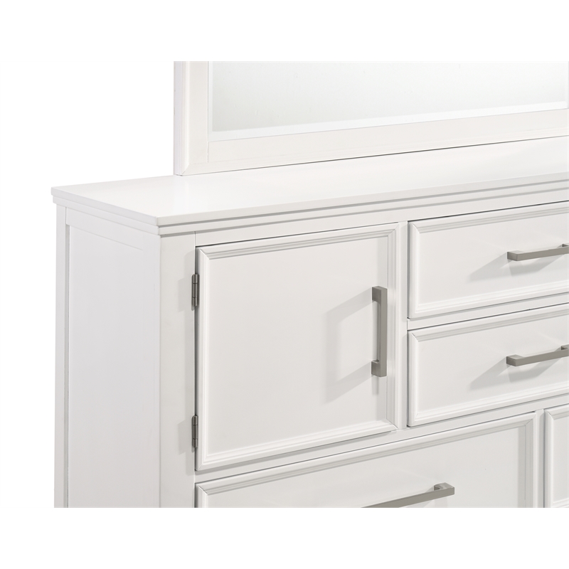 Pemberly Row 4-Piece Wood Queen Bedroom Set with Nightstand in White