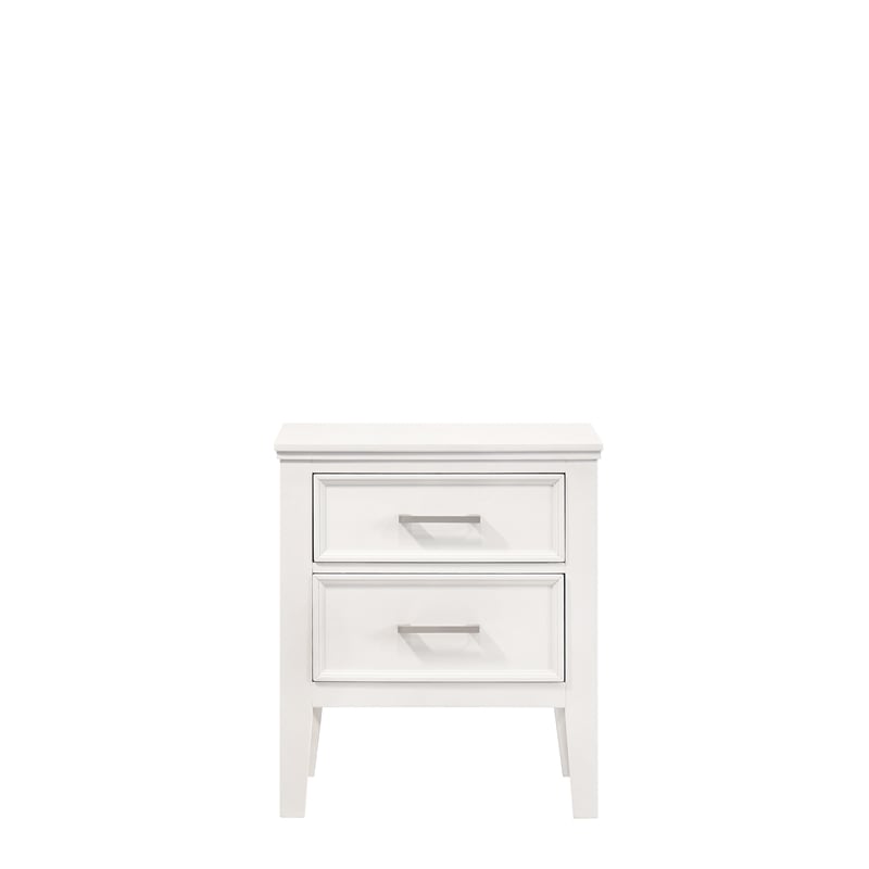 Pemberly Row 4-Piece Wood Queen Bedroom Set with Nightstand in White