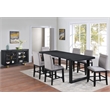 Pemberly Row Extendable Rubbed Charcoal 8-piece Counter Height Dining Set