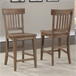 Pemberly Row Light Brown Distressed Wood Counter Height 7-Piece Dining Set