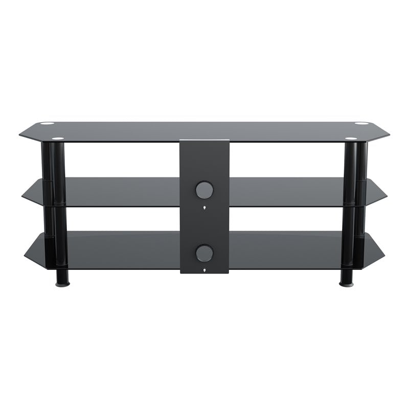 Pemberly Row Transitional Steel and Glass TV Stand for 39