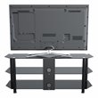 Pemberly Row Transitional Steel and Glass TV Stand for 39