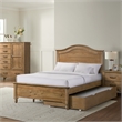 Pemberly Row Farmhouse Wood Complete Twin Bed in Sand Dune Brown