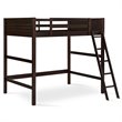 Pemberly Row Contemporary Wood Full Loft Bed in Espresso Finish
