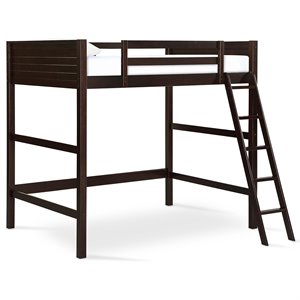 Pemberly Row Contemporary Wood Full Loft Bed in Espresso Finish