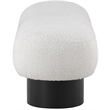 Pemberly Row Contemporary Rich Cream Boucle Fabric Bench in Black