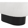 Pemberly Row Contemporary Rich Cream Boucle Fabric Bench in Black