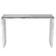 Pemberly Row Contemporary Stainless Steel Console Table in Silver