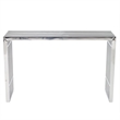Pemberly Row Contemporary Stainless Steel Console Table in Silver