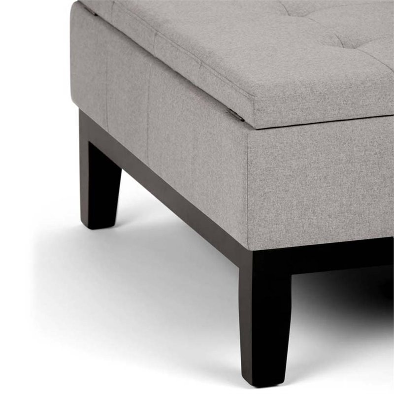 Pemberly Row Contemporary Coffee Table Ottoman in Cloud Gray