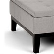 Pemberly Row Contemporary Coffee Table Ottoman in Cloud Gray