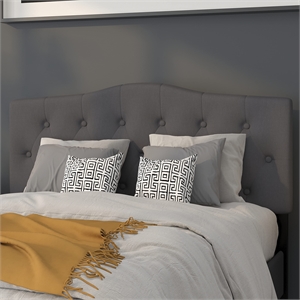 Pemberly Row Modern Tufted Full Panel Headboard in Dark Gray