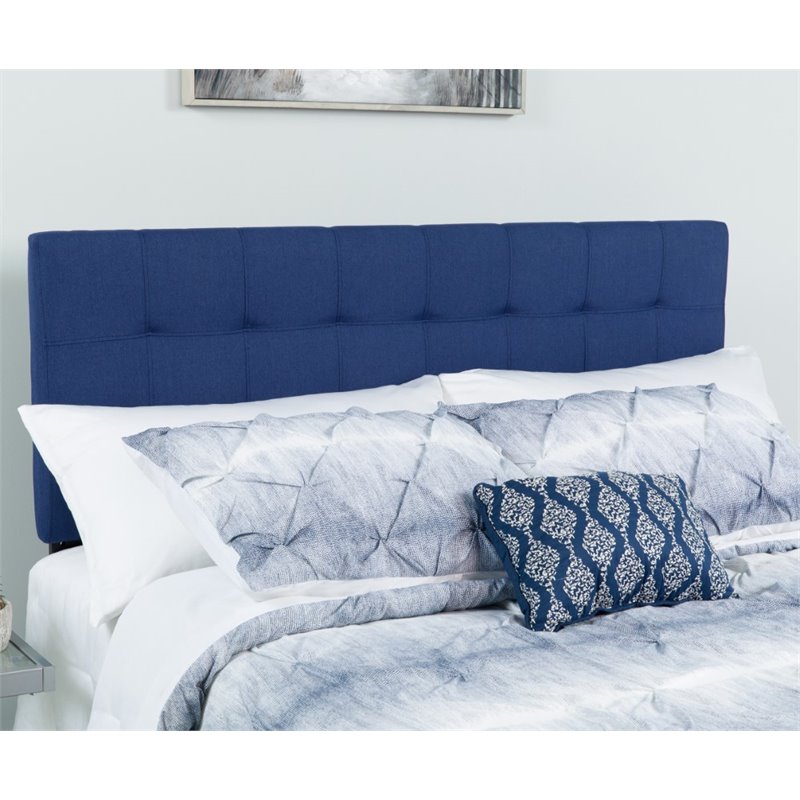 Pemberly Row Contemporary Tufted Full Panel Headboard in Navy