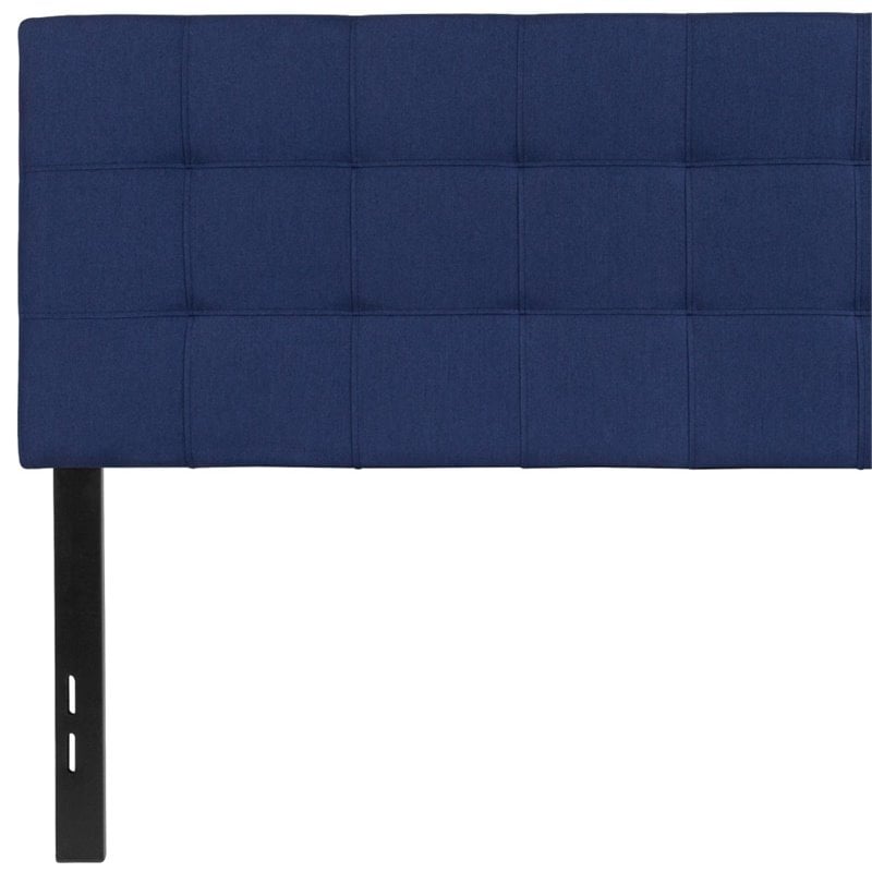 Pemberly Row Contemporary Tufted Full Panel Headboard in Navy