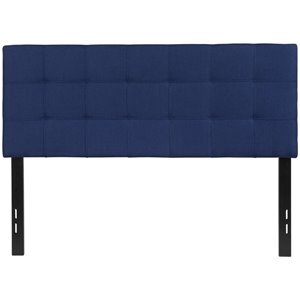 Pemberly Row Contemporary Tufted Full Panel Headboard in Navy