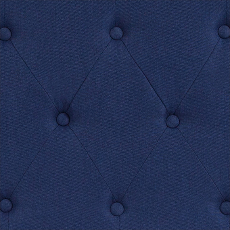 Pemberly Row Contemporary Tufted Full Panel Headboard in Navy