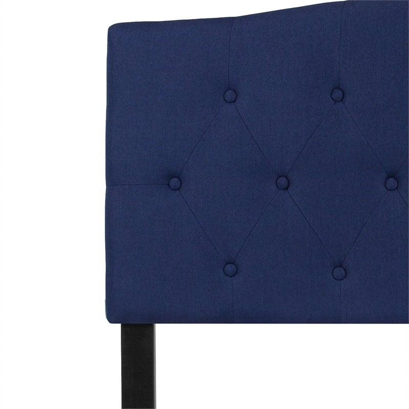 Pemberly Row Contemporary Tufted Full Panel Headboard in Navy