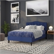Pemberly Row Contemporary Tufted Full Panel Headboard in Navy