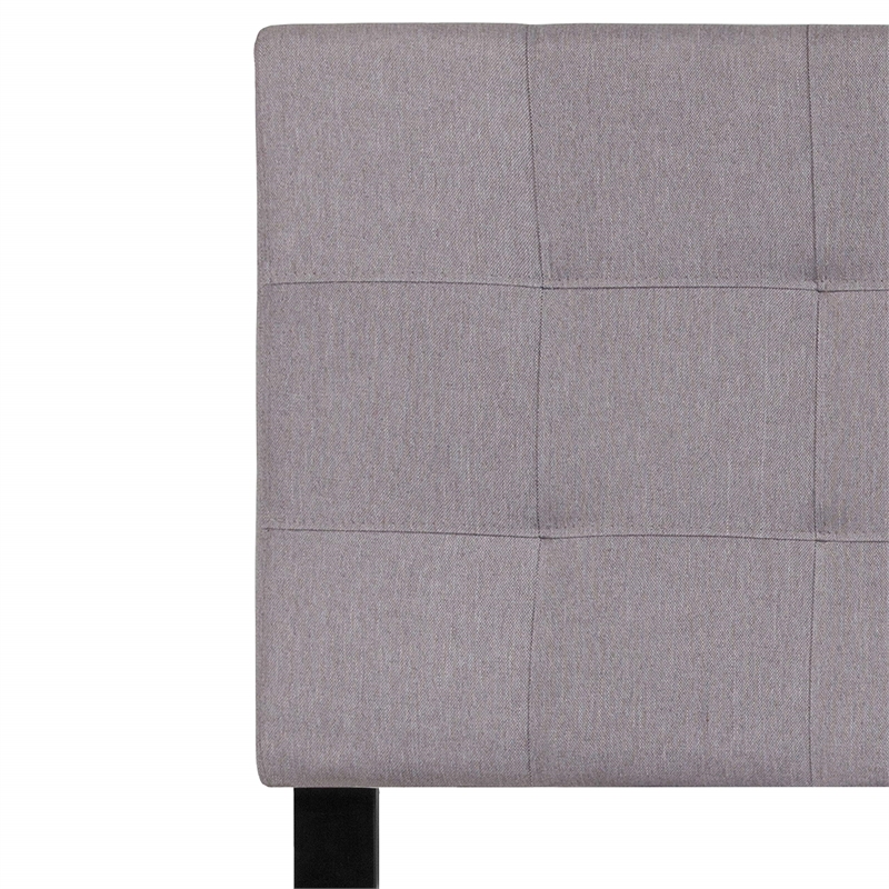 Pemberly Row Modern Twin Fabric Panel Headboard in Light Gray