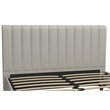 Pemberly Row Modern Upholstered Queen Bed in Light Gray Linen