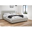 Pemberly Row Modern Upholstered Queen Bed in Light Gray Linen