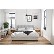 Pemberly Row Modern Upholstered Queen Bed in Light Gray Linen