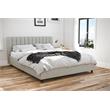 Pemberly Row Modern Upholstered Queen Bed in Light Gray Linen