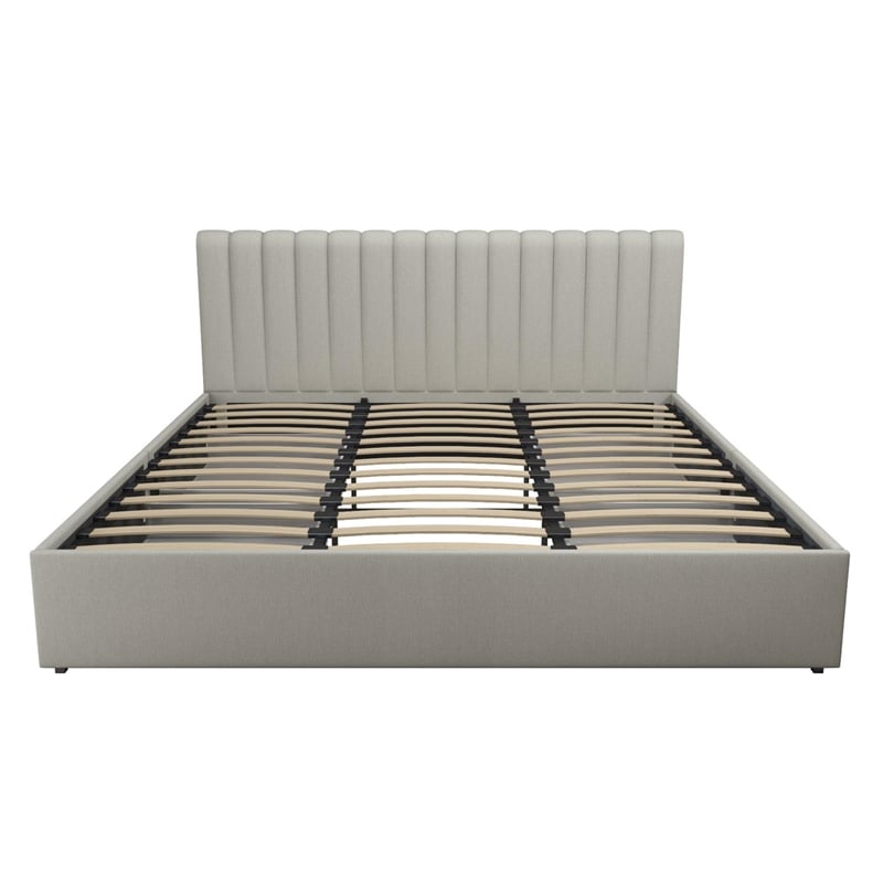 Pemberly Row Modern Upholstered King Bed with Storage Drawers