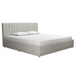 Pemberly Row Modern Upholstered King Bed with Storage Drawers