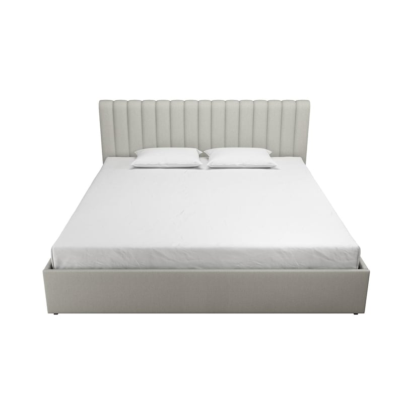 Pemberly Row Modern Upholstered King Bed with Storage Drawers
