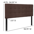 Pemberly Row Modern Tufted Full Panel Headboard in Dark Brown