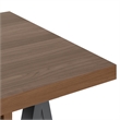 Pemberly Row Industrial 50 inch Wide Solid WALNUT Wood and Metal Small Desk