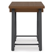 Pemberly Row Industrial 50 inch Wide Solid WALNUT Wood and Metal Small Desk