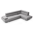 Pemberly Row Faux Leather Sectional in Gray with Adjustable Head and Arm Rest