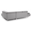 Pemberly Row Faux Leather Sectional in Gray with Adjustable Head and Arm Rest