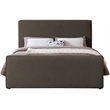 Pemberly Row Curved Headboard and Footboard Rich Brown Boucle Fabric Full Bed