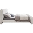 Pemberly Row Curved Headboard and Footboard Rich Cream Boucle Fabric Full Bed