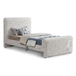 Pemberly Row Curved Headboard and Footboard Rich Cream Boucle Fabric Twin Bed