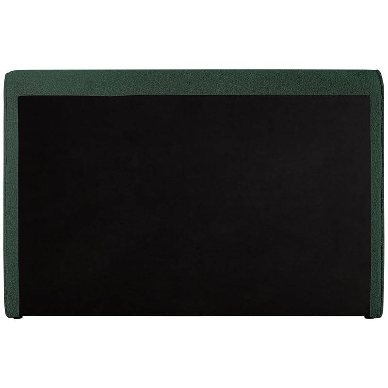 Pemberly Row Curved Headboard and Footboard Rich Green Boucle Fabric Full Bed