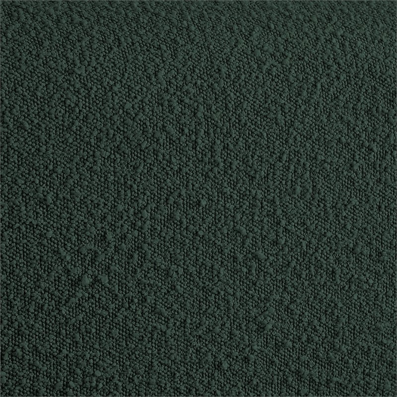 Pemberly Row Curved Headboard and Footboard Rich Green Boucle Fabric Full Bed