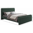 Pemberly Row Curved Headboard and Footboard Rich Green Boucle Fabric Full Bed