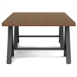 Pemberly Row Industrial 48 inch Wide Solid WALNUT Wood and Metal Coffee Table