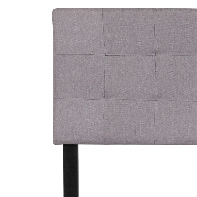 Pemberly Row Modern Tufted Full Panel Headboard in Light Gray