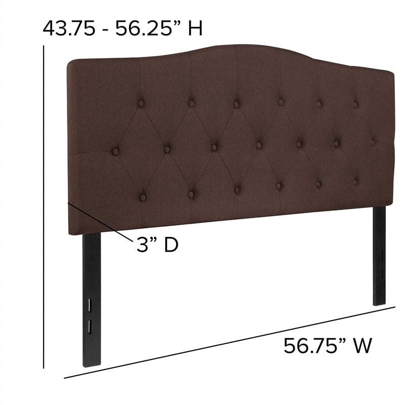 Pemberly Row Modern Tufted Full Panel Headboard in Dark Brown