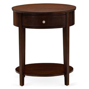 Pemberly Row Modern Asian Wood Nightstand in Antique Mahogany