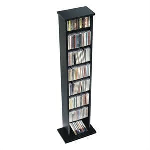 Pemberly Row 51&quot Slim CD DVD Wall Media Storage Rack in Black