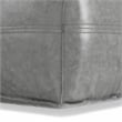 Pemberly Row Boho Square Pouf in Distressed Gray Faux Leather
